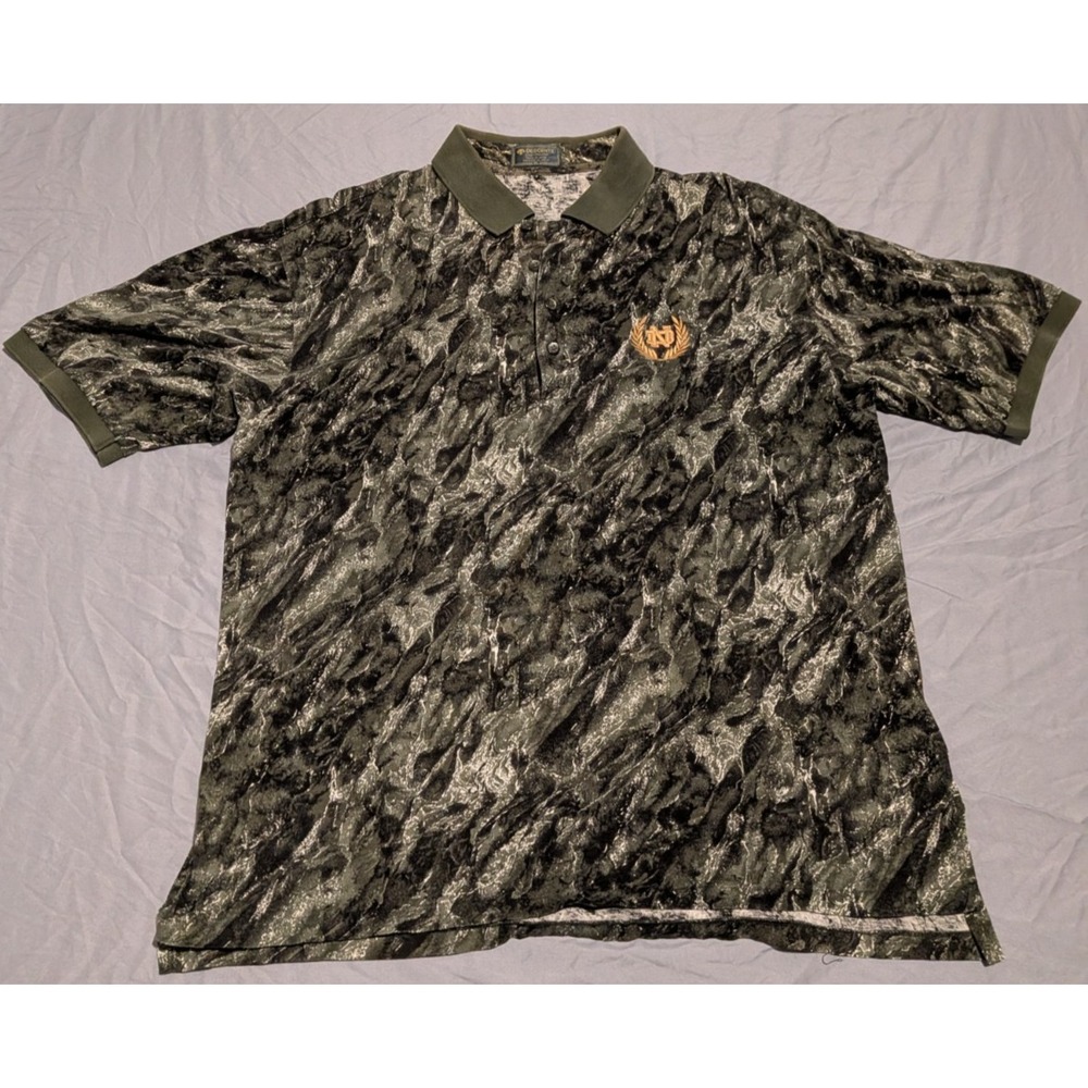 Notre Dame Camo Descente Golf Polo - Made in Japan (XL)